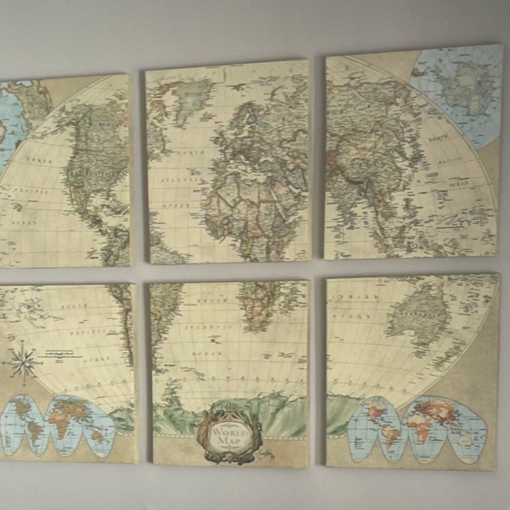 List Elizabeth Medley | Wall Decor | 6 Piece World Map By Elizabeth Medley - Picture 3 of 13